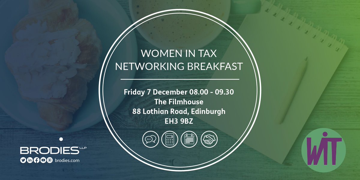 The next event held by Women In Tax will be our Christmas Networking Breakfast on Friday 7 December. You can sign up through Eventbrite here: womenintax.eventbrite.co.uk

#WomenInTax #Tax #Networking #Christmas