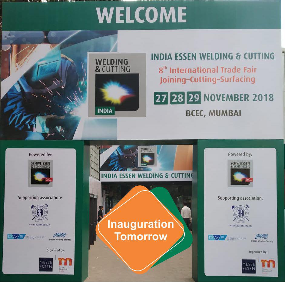 IndiaWelding's tweet photo. Invitation for INAUGURATION Tomorrow at INDIA ESSEN WELDING &amp; CUTTING 2018!! https://t.co/b8fvc4cphw