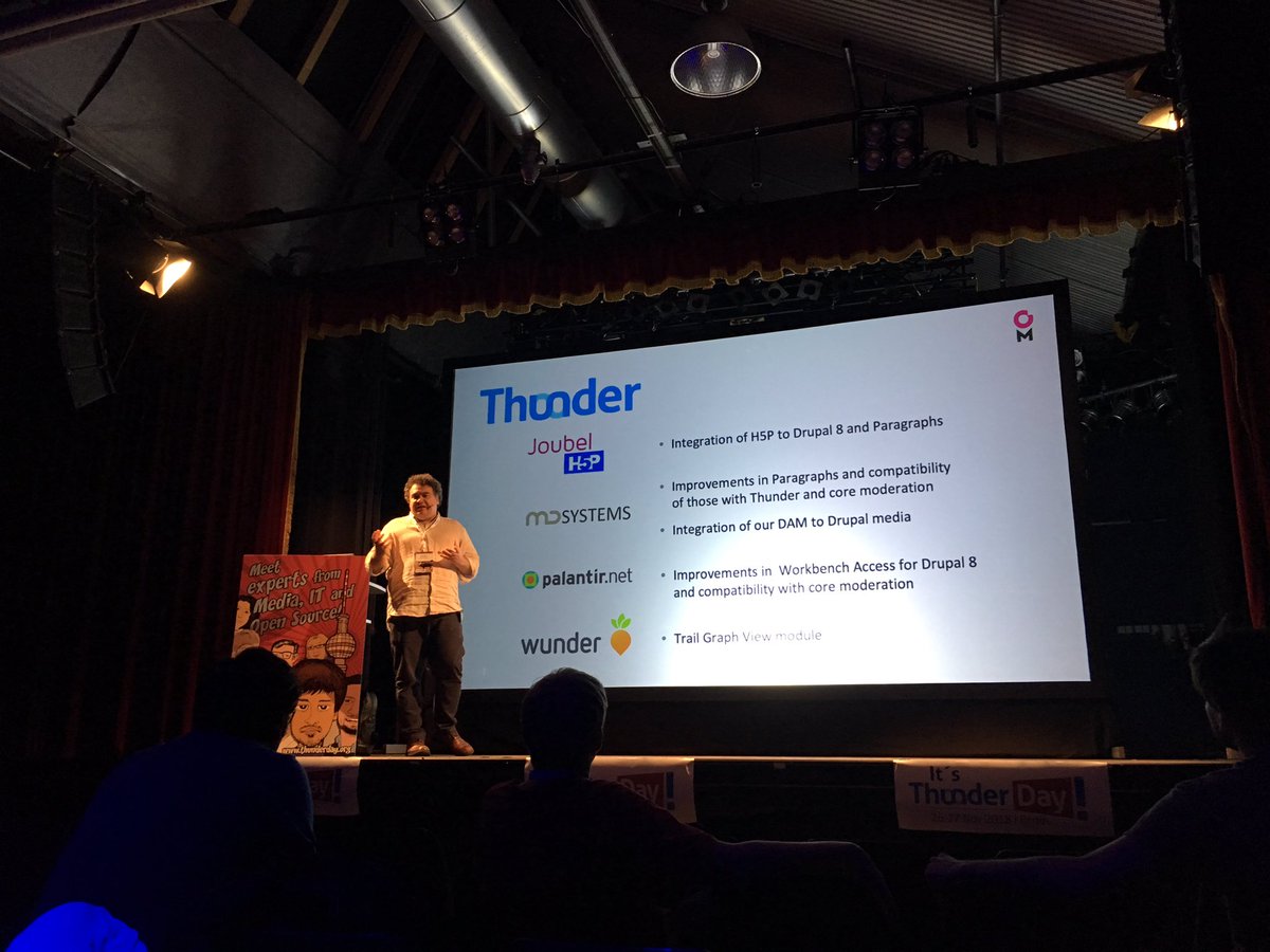 miro_dietiker's tweet photo. I’m excited to collaborate with @SomosEducacao to improve #drupal #paragraphs for the future of education. From #thunderday2018 https://t.co/0DvrE8Q3Vf
