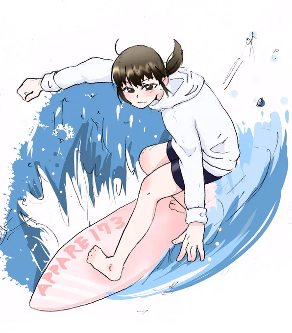 趣味はサーフィンですっ…  #アッパレ173 #深夜のアッパレ173イラスト1時間勝負