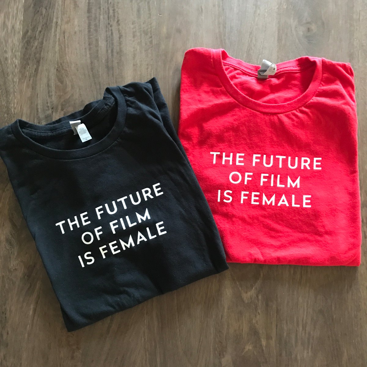 caryn_coleman's tweet photo. New "Future of Film is Female" Tees & Totes are here for the Holidays! Shop now for our new red & black shirts ($25) & our tote bag ($20). You'll not only look snazzy but you'll be helping female filmmakers create new work in 2019! Shop now: https://t.co/cQCgFUDxMY #cybemonday https://t.co/fxd6cYs0aB