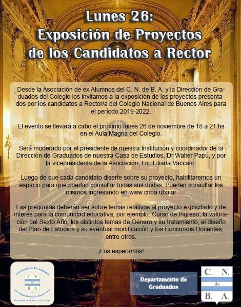 aexcnba's tweet photo. Hoy es la oportunidad de escuchar y preguntar. ¡Habrá Streaming! Vas a poder preguntar por acá también. Podes dejar tu pregunta con el #ProyectosRectorCNBA https://t.co/rV37SNjCHE