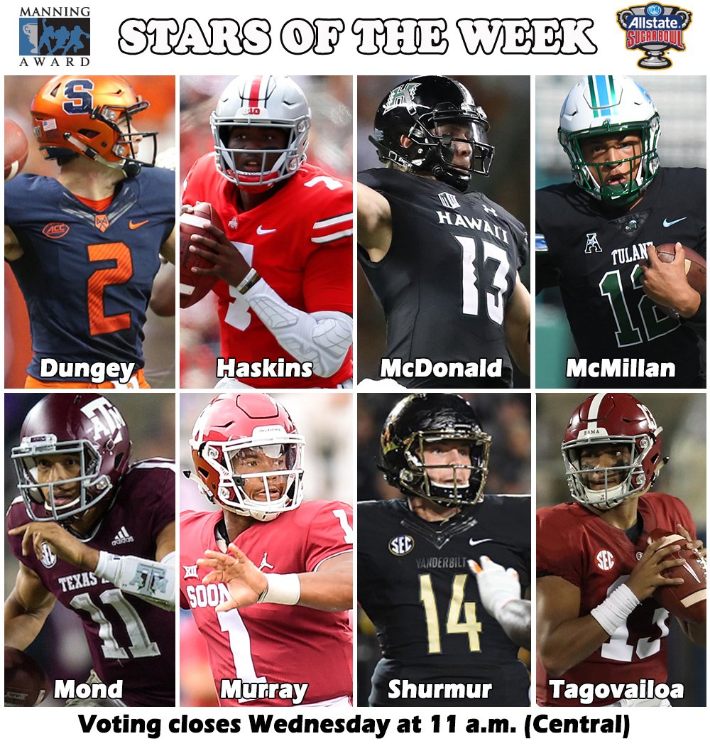 Allstate Sugar Bowl on Twitter "ManningAward QB of the Week VOTING