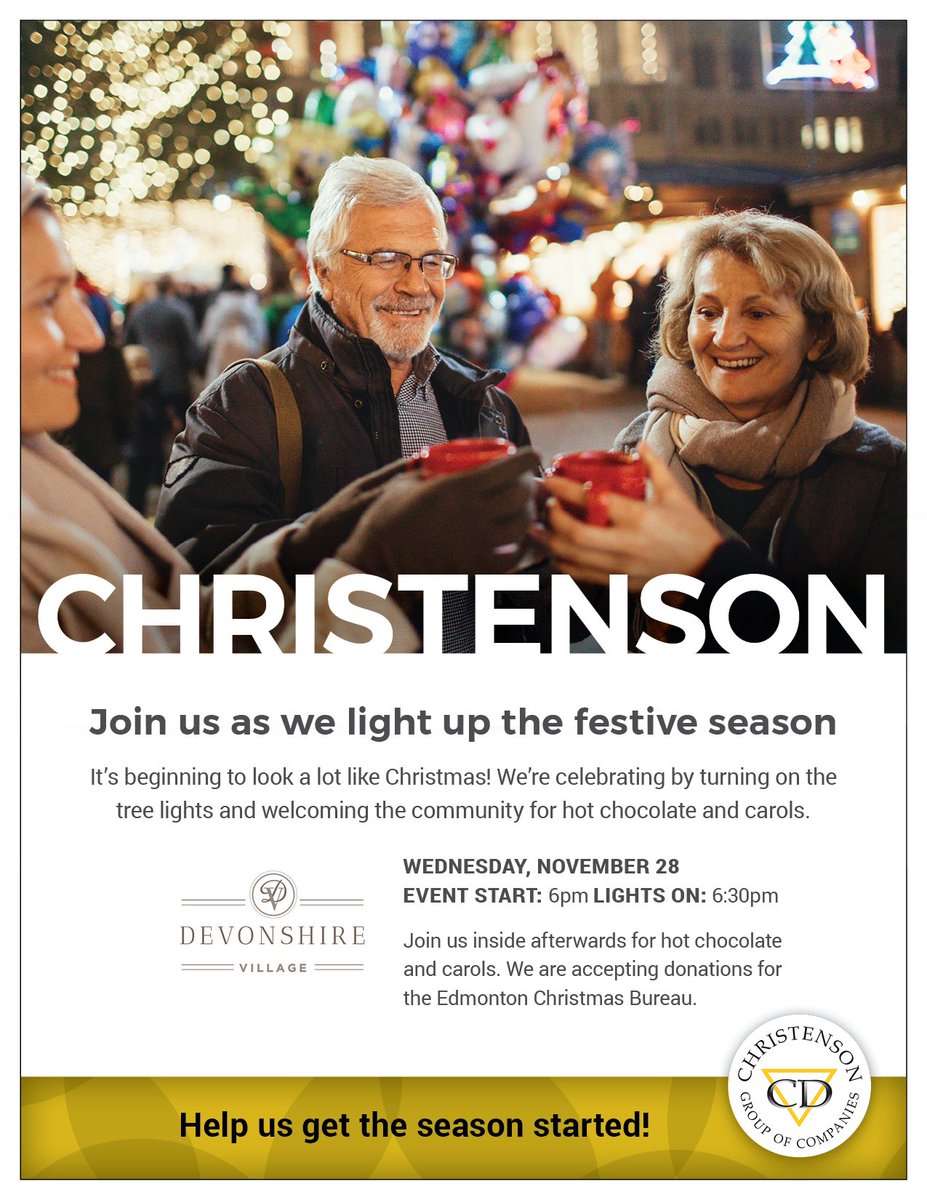 Join us at Devonshire Village this Wednesday for a holiday inspired evening. We'll light the exterior trees, then move indoors for Christmas carols and hot chocolate. Take a tour of the community and see our new show suite!
Bring your friends and family! 1728 Rabbit Hill Road.