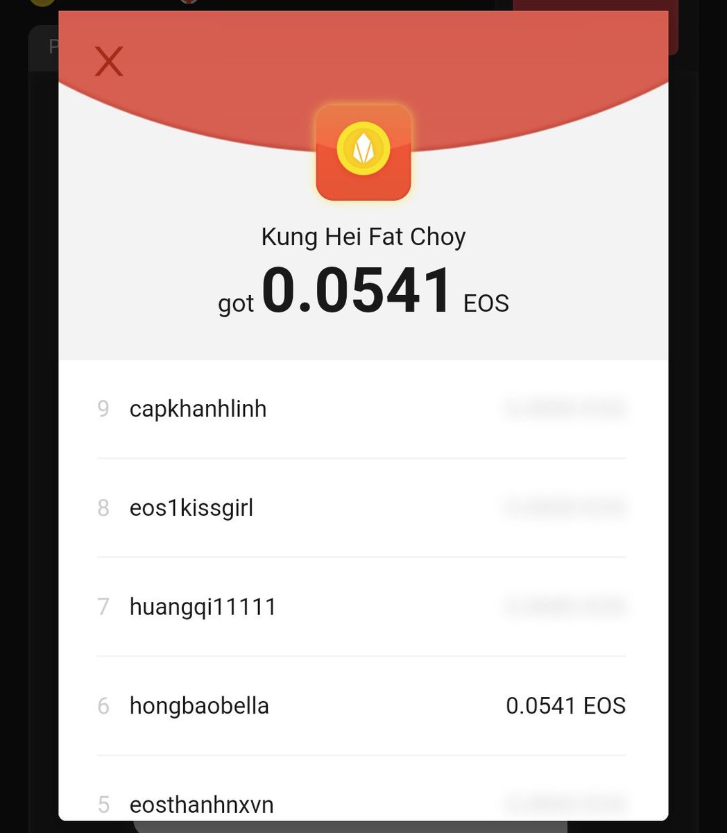 Did you find the new feature of grabbed amounts displaying? Now only can be seen after fully opened by players...😉
#eos #hongbao #redenvelope #red