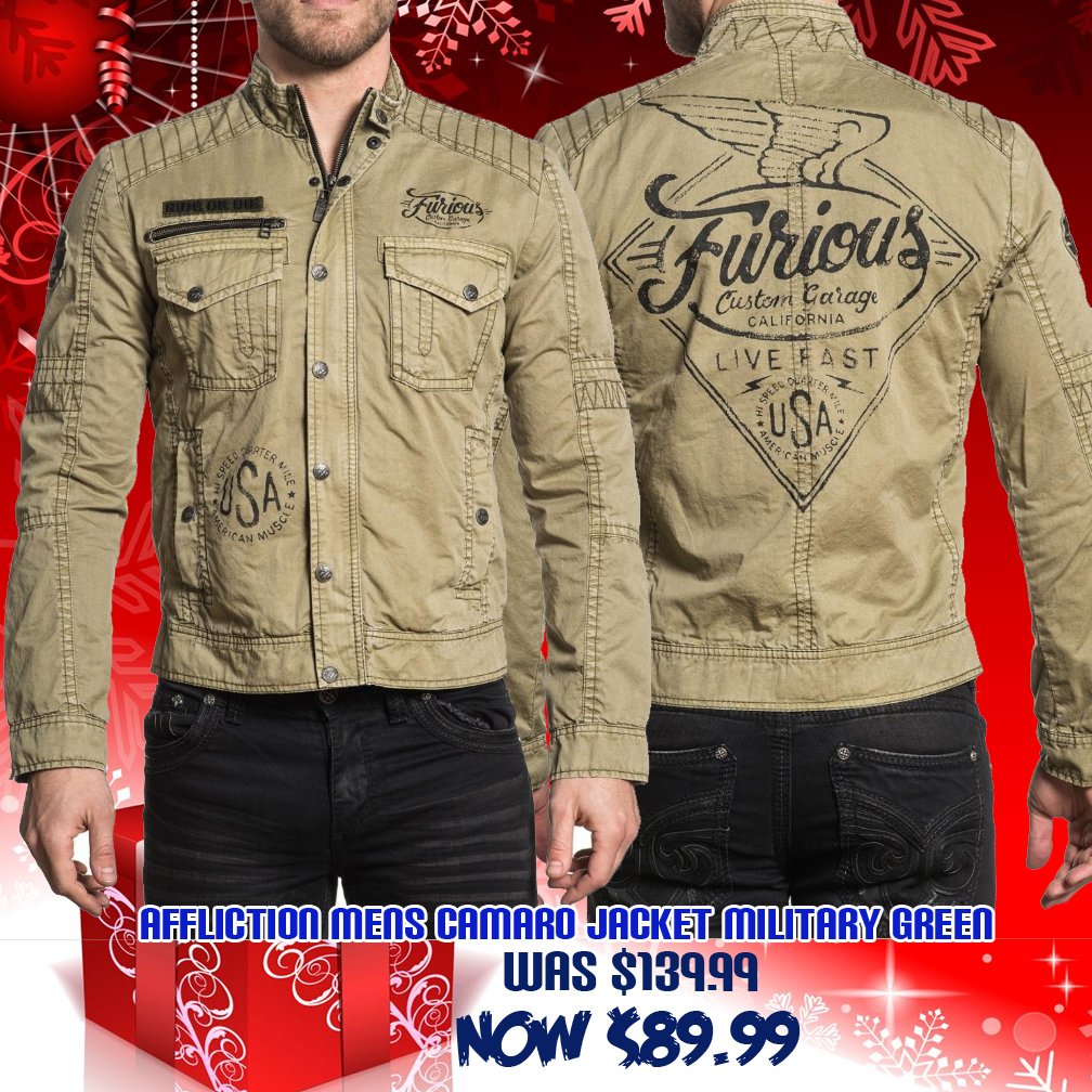 mmaoverload's tweet photo. #cybermondaysales AFFLICTION MENS CAMA https://t.co/kXnwRGFBGA RO JACKET MILITARY GREEN Was $137.99 NOW $89.99 https://t.co/US1XmiZbvy #affliction #UFC #mma Fastandthefurious #mensfashion #winter #blackfriday #blackfridaydeals https://t.co/PMDKPQ2ghL