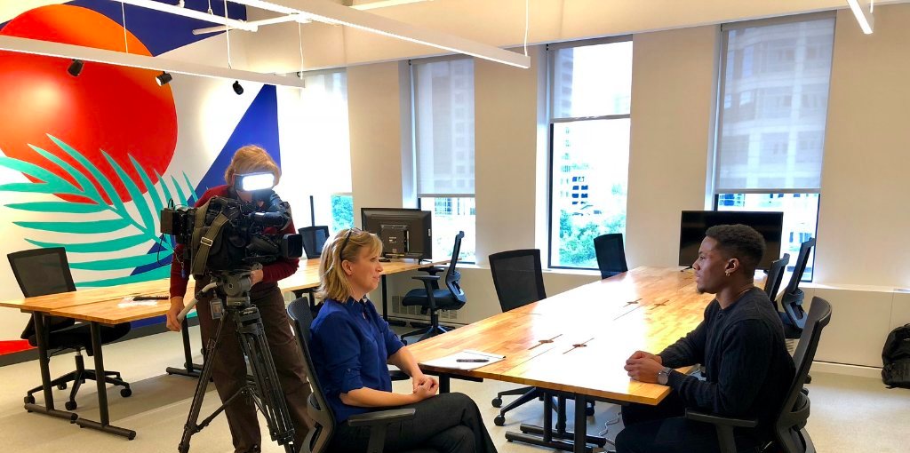FlatironSchool's tweet photo. We're helping change the face of the tech industry! Watch @11AliveNews to see how our #FSAtlanta Campus at @Wework's @ColonySquareATL is committed to diversifying tech. https://t.co/dU3dyZj1qt https://t.co/4mNPVXiItg