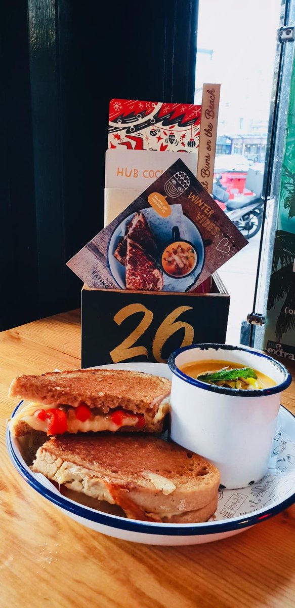 BRAND NEW LUNCH DEAL! 
Come in and try our soup &amp; toasted sandwich deal for just £7.95!!!
It’s sure to warm the cockles of your heart and put a smile on your face during these wintery weekdays! 
#SoupAndSarnies #WinterIsHere 
#CheeseMelt