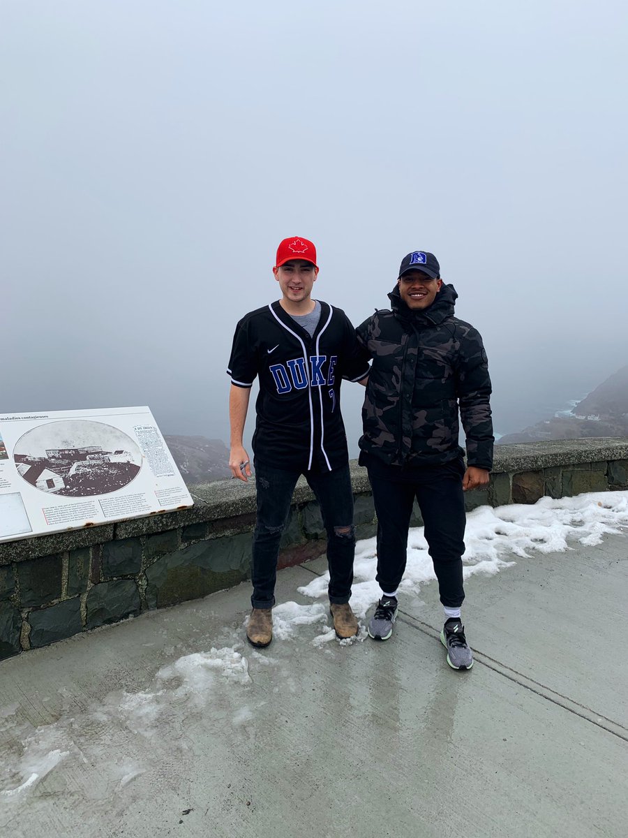 STR0's tweet photo. This man was waiting for me at the top of Signal Hill by himself with my @DukeU baseball jersey on. Honestly, one of the craziest moments in my life. Nothing but love and respect for you bro. Crazy! #HDMH 🇨🇦 https://t.co/F7IlILDSOJ