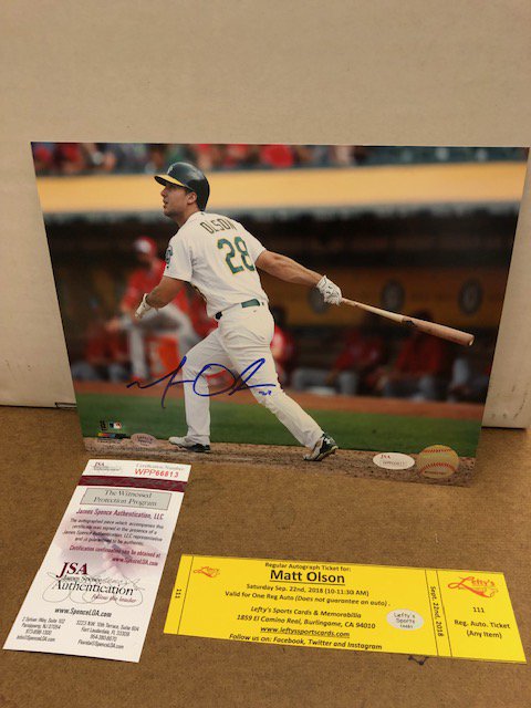 LeftysSports's tweet photo. Retweet &amp; Follow @LeftysSports for your chance to win an autographed 8x10 Photo of @mattolson21 

Winner will be announced in the evening on 11/27/18. 

BONUS: For each person you tag &amp; tell them to Follow us we'll give you an extra entry to win. https://t.co/DVWCC4hnnW