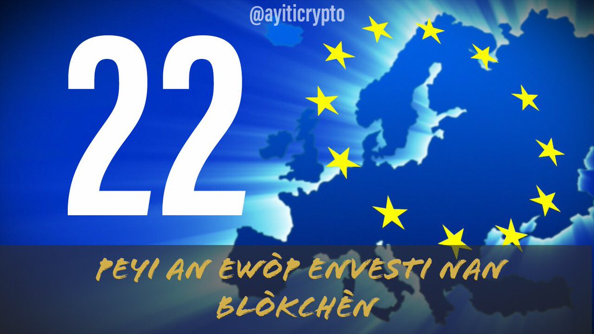 AyitiCrypto's tweet photo. Nan mwa avril ki sot pase a, 22 peyi an Ewòp siyen yon kontra pou yo kapab itilize Blòkchèn nan biwo administratif yo. 80milyon$ deja envesti nan pwojè a pou tout sèvis piblik yo fonksyone sou yon blòkchèn e pou pèmèt echanj nan domèn sante, syans, elatriye. https://t.co/bv5822PqS4