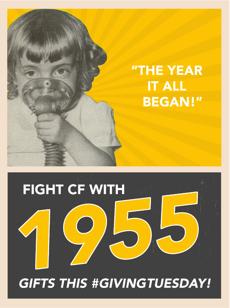 CF_Foundation's tweet photo. In 1955, people with #cysticfibrosis weren't expected to attend elementary school. Today, people with CF are living long enough to have families of their own.
 
On #GivingTuesday, help us celebrate this progress and reach our goal of 1,955 gifts. https://t.co/ckgI9PsEiS https://t.co/faCRswHzcR