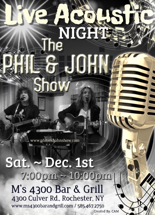 Join us this Saturday-December 1st <a href="/philnaro/">Phil Naro</a> #livemusic #acousticguitar #rochesterny