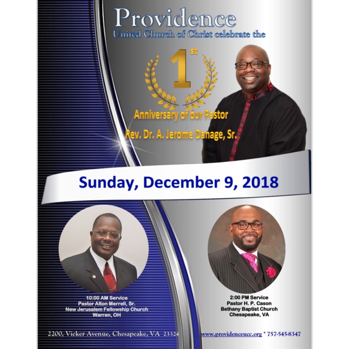BethanyBaptist4's tweet photo. Bethany is on the move again!! Celebrating Rev. Dr. A. Jerome Danage, Sr.’s First Pastoral Anniversary
SUNDAY December 9th at 2pm! 
#experienceBethany https://t.co/4mJsKrpnwM