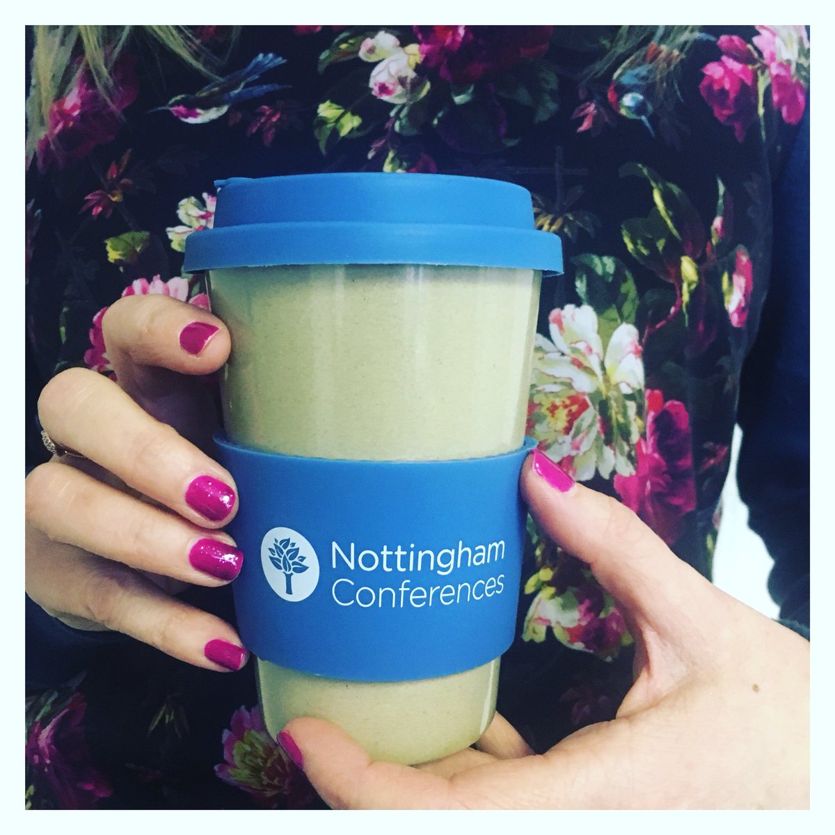 NottinghamConf's tweet photo. The team are enjoying a favourite cuppa in our new 100% natural reusable cups made from rice husks. Have you had your Monday fix? πβοΈπ #reusereducerecycleβ»οΈ #EventProfs #NottsConf https://t.co/YrGcbldcvM