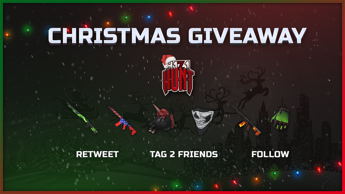 h1z1hunt's tweet photo. 🎅 CHRISTMAS GIVEAWAY  🎅

🎁SKULL BANDANA🎁
🎁AR PATRIOTIC🎁
🎁3x TOXIC GLOVES🎁
🎁NIGHTMARE MASK🎁
🎁3x Infernal Riot Shotgun🎁
🎁Fire Hazard AR🎁

🎄 Retweet
🎄 Follow us + @livestreamoment
🎄 Tag 2 friends(H1Z1 or CSGO)
🎄 Visit https://t.co/MSaBHs0iFG

🔚 24.12. 🔚 https://t.co/Z56XL86nIO