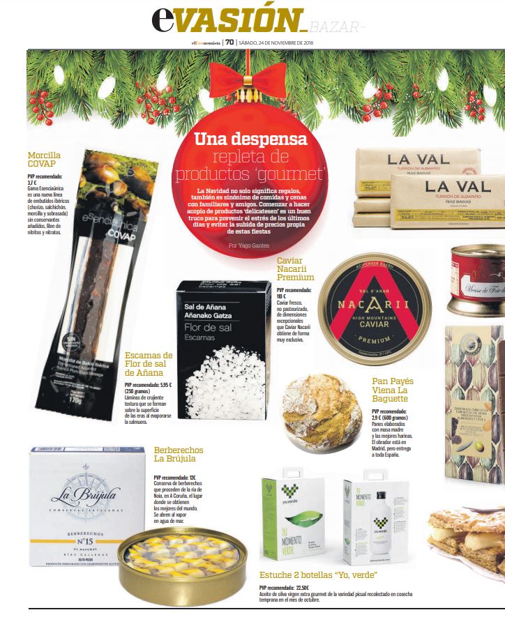 AceiteYoverde's tweet photo. El @elEconomistaes ha mencionado #YoVerde en el apartado "Evasión: una despensa gourmet", donde muestra los mejores productos "delicatesen" para #Navidad 😋🌲¡Aprovecha las últimas horas del #GreenFriday para conseguir tu #AOVEYoVerde al mejor precio!👌👉 https://t.co/U9XYRLp07M https://t.co/uLwUJcMr2T