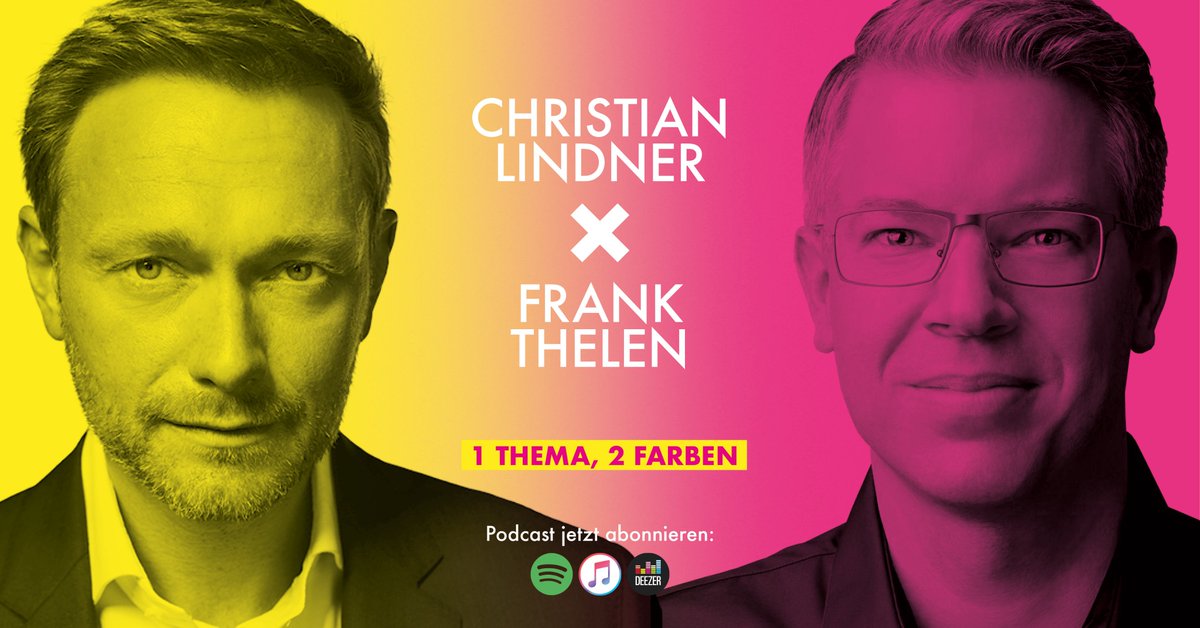 c_lindner's tweet photo. Politik mal anders erklären - per #Podcast. Das versuche ich ab sofort monatlich. Auftakt mit @frank_thelen, natürlich zu #Innovationen, #Startups, #Gründen und Scheitern. Weitere Gäste u. A. @DietmarBartsch und @mmeckel. Hört rein: https://t.co/kis5mzuO9u CL https://t.co/M4wmyQvZeD