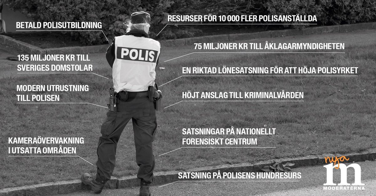 Moderaternas budgetförslag innehåller en rad satsningar för ökad trygghet, som fler poliser, högre polislöner och betald polisutbildning.

expressen.se/nyheter/modera…