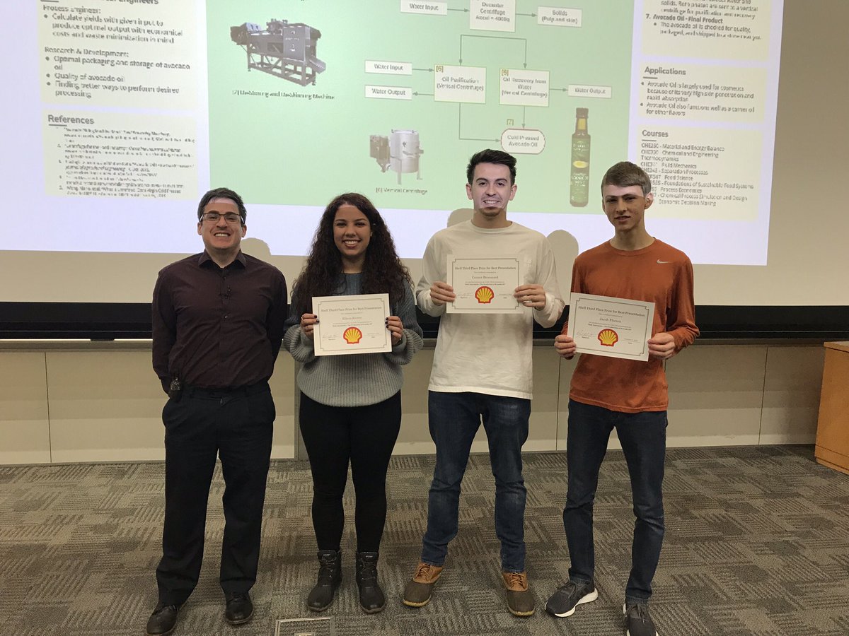 BryanRGoldsmith's tweet photo. Congrats to the first, second, and third place poster prize winners in our Mass and Energy Balances course (ChE 230). #UMengineering https://t.co/l97fCKX2Dk