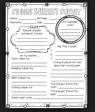 MurrayAiveen's tweet photo. I reflected on this topic throughout the week and began to think of ways I could ensure my content would relate to the children's interest in my class on School Placement. An idea I found was to conduct a student interest survey to find out exactly what the children enjoy. #SI401 https://t.co/5SLsXwqOzW