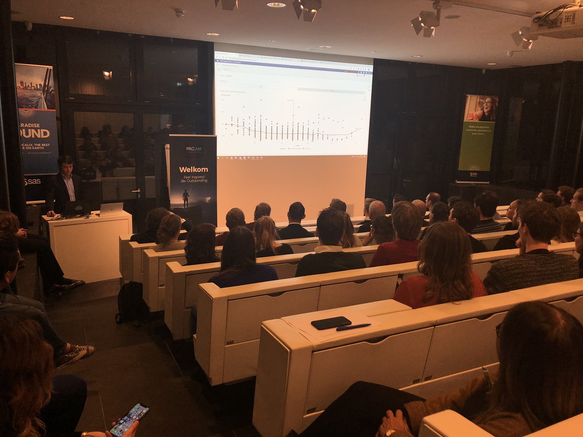 jannymorsink's tweet photo. .@JoranRoor over het voorspellen van schaatsuitslagen tijdens de @ProcamTalent #techtalkdatascience. @SAS_Netherlands #datascience #Analytics #zaalvoldatascientists. https://t.co/c4q0ft5WTd