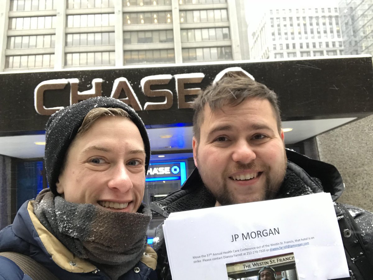 FreshCamping's tweet photo. .@jpmorgan move your Health Care Conference out of the @WestinStFr there is a strike at that hotel! #MarriottStrike #Chase https://t.co/iFsQ1zPHhx