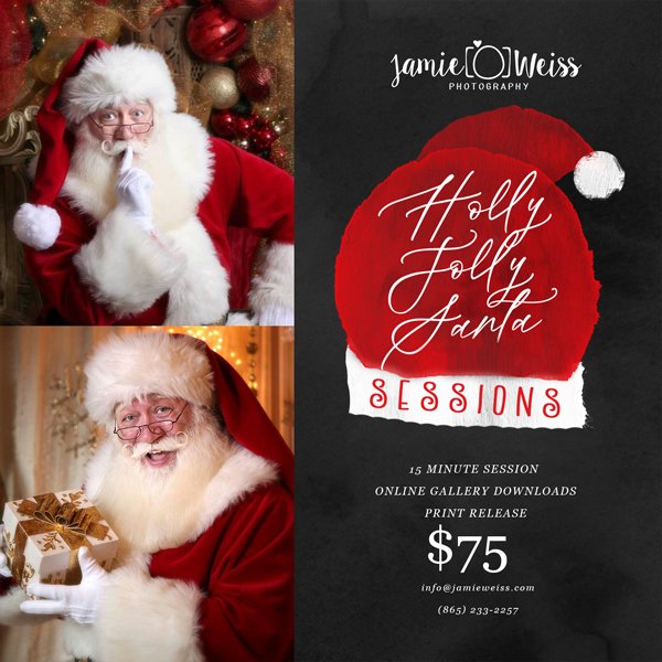JamieWeissPhoto's tweet photo. THIS FRIDAY ONLY!! Santa Studio Sessions! November 30, 2018, 5-8pm, at our office in Alcoa, TN. 
15 Minute Session, Online Gallery Downloads, Print Release, $75 
Reserve session here: https://t.co/zfPJ6dPZqa
#alcoatn #maryvilletn #blountco #santapicturesmaryville https://t.co/DA5tYFD6HL