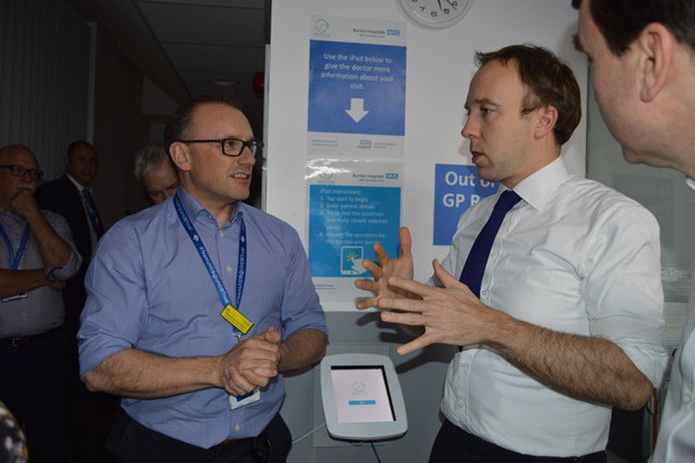 UHDBTrust's tweet photo. Thank you to the Secretary of State @MattHancock for taking the time to visit our Accident &amp; Emergency Department at Queen’s Hospital Burton @UHDBTrust on Friday evening @ArneRoseBFG @magnusharrison https://t.co/C7nHuF3pXD