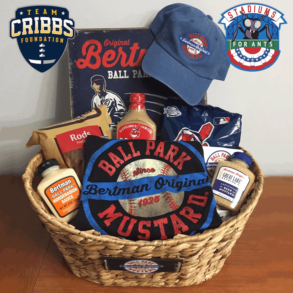 BertmanBallpark's tweet photo. We’ve partnered with the @TeamCribbs and @StadiumsForAnts to help raise money for children in need this holiday season. Anyone who buys raffle tickets before 12/16 will be entered to win a Bertman gift basket as well as other Cleveland-themed prizes. https://t.co/MuaInTf260 https://t.co/fNoh2QaGjV