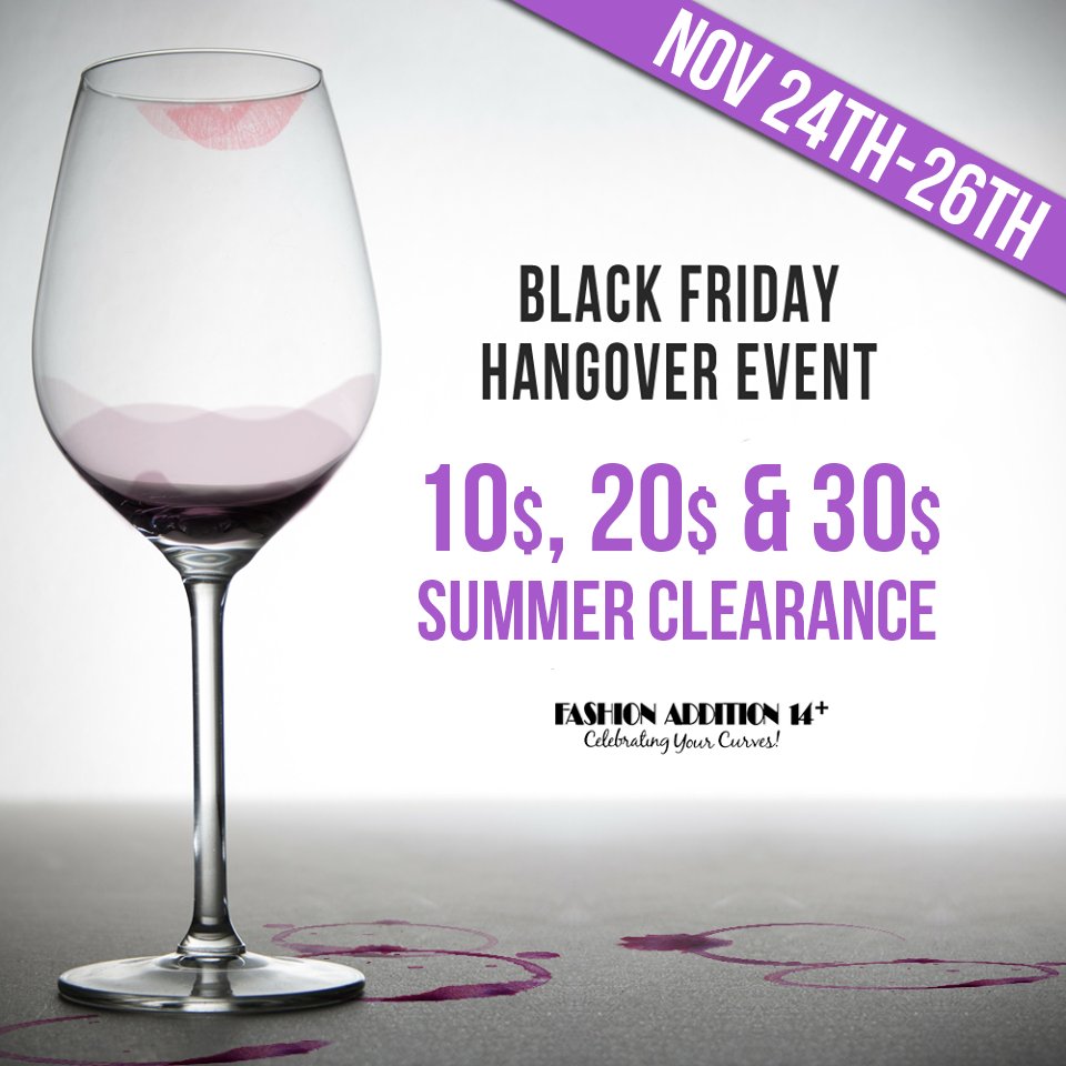 14Addition's tweet image. Black Friday Hangover Event Continues! Who needs Cyber Monday when we have our Hangover Event.  Amazing designers on sale from $10, $20 and $30 from spring and summer.  Come in and don’t miss out.  Last day for this event is Monday at closing.  See you soon.  #Fashion
#sale