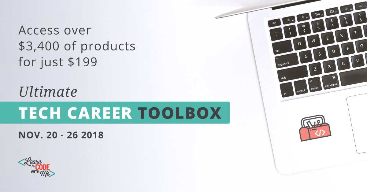 learncodewithme's tweet photo. Listen up! Today is the LAST DAY our Ultimate Tech Career Toolbox will be available, so now is your chance to get it. For $199, you’ll get 19 tech courses and products worth $3,409. This huge sale ends TONIGHT at 11:59 PM ET, so get it before it’s gone! https://t.co/So0HpTtK6g https://t.co/2DZ5S6MM3m