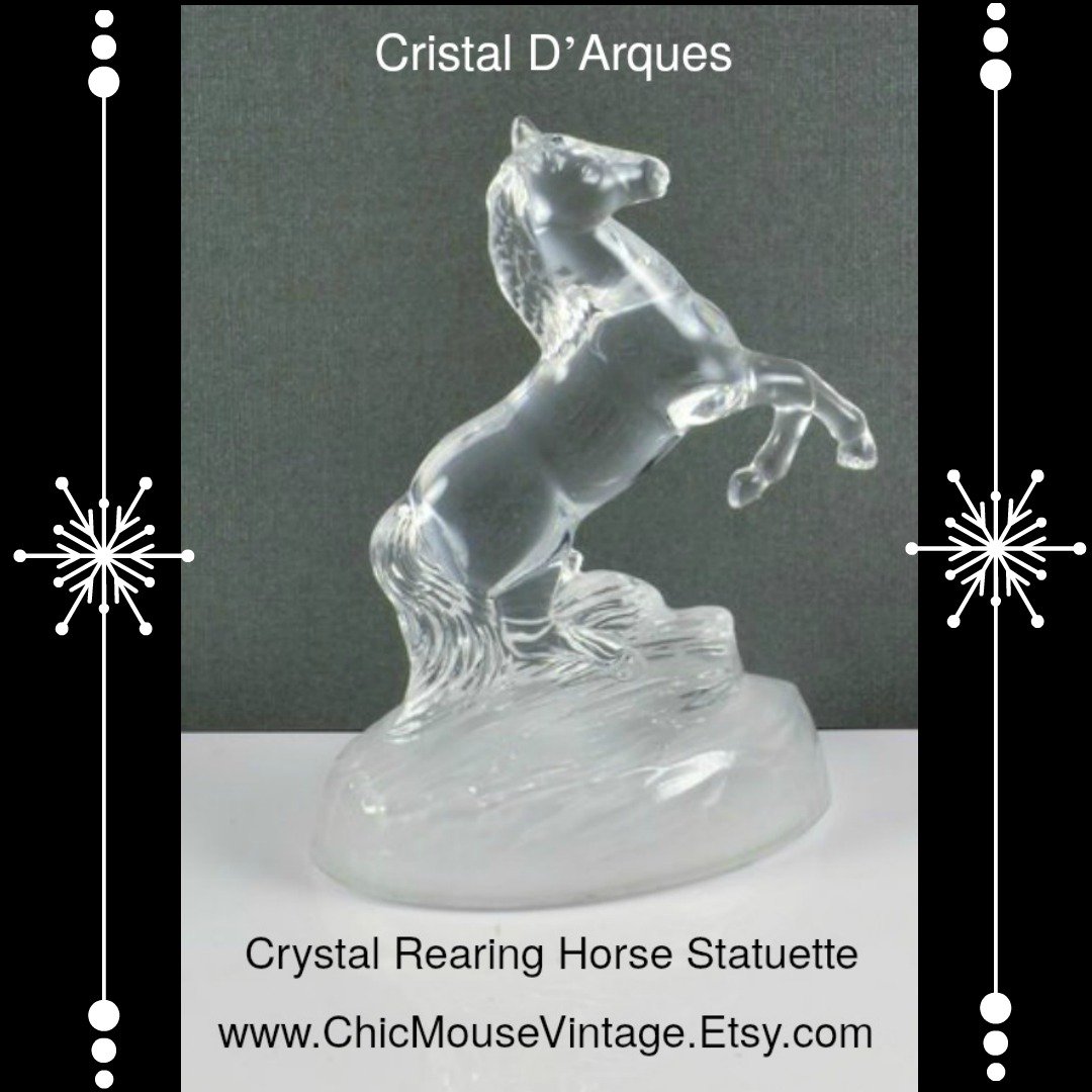 etsy.com/listing/645609… #Gotvintage #horse #CrystalHorse #HorseFigurine #RearingHorse #CowgirlGift #Statuette #CyberMonday