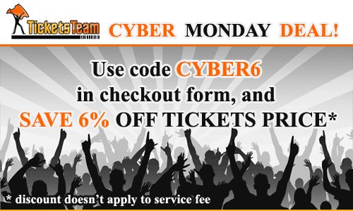 ticketsteam's tweet photo. #CyberMondayDeals #CyberMonday2018 https://t.co/hLv5P6LPVH