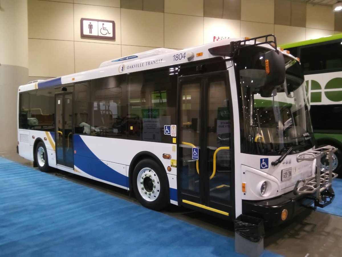 Ventura_Systems's tweet photo. At #CUTAyyz @canadiantransit in Toronto @GrandeWestTrans #Vicinity full electric bus with #Inward_Swinging door and #Plug_sliding door from @Ventura_Systems North America. https://t.co/qbVs4HgrLP