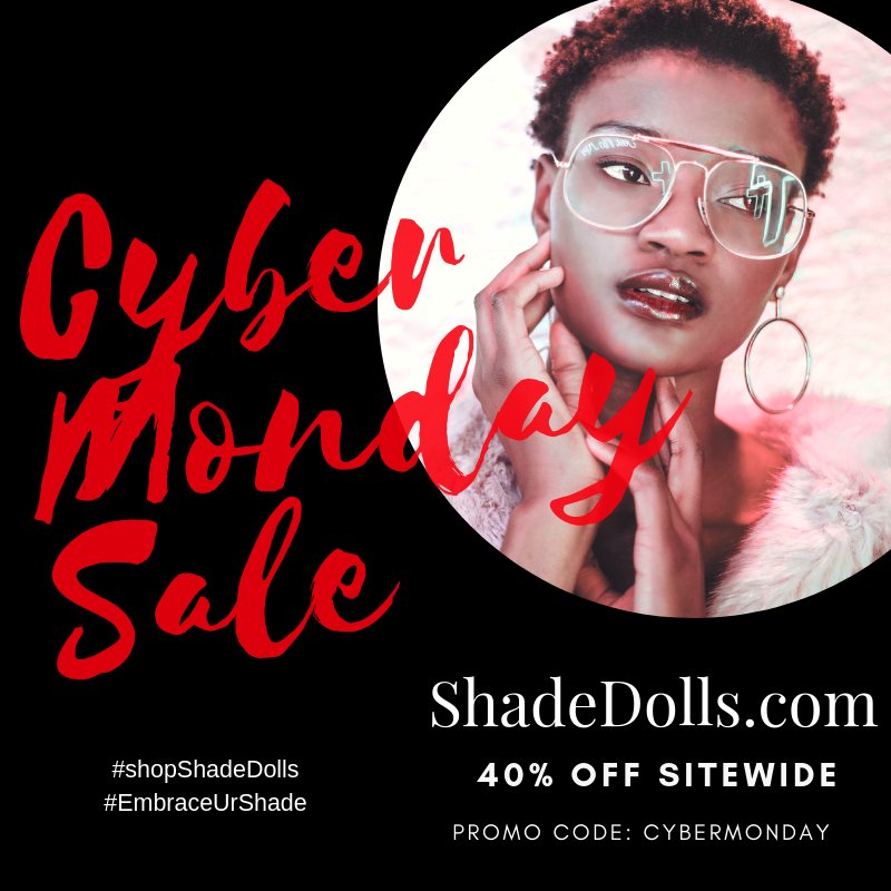 ShadeDolls's tweet photo. 🚨 Save 40% on all purchases TODAY ONLY with promo code: CYBERMONDAY 😍 or click link in bio for discount to be automatically added 🛒 #shopShadeDolls #EmbraceUrShade #eyewear #shades #sunnies #glasses #frames #sunglasses #fashion #style https://t.co/QzYJgGimWS