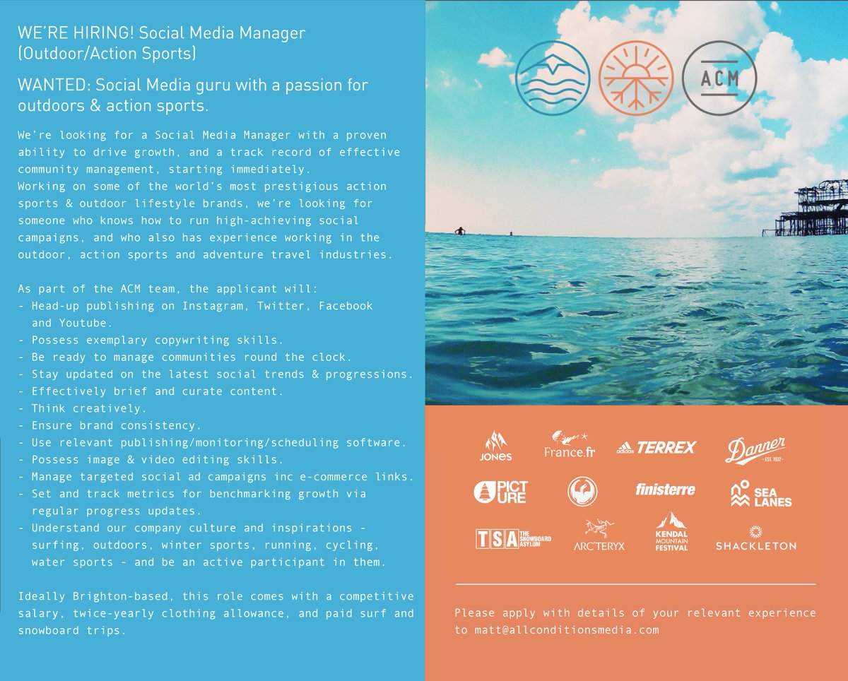 We’re on the search for a new recruit - know anyone who’d fit right in at #38ShipStreet?

Please send your applications to Matt@allconditionsmedia.com