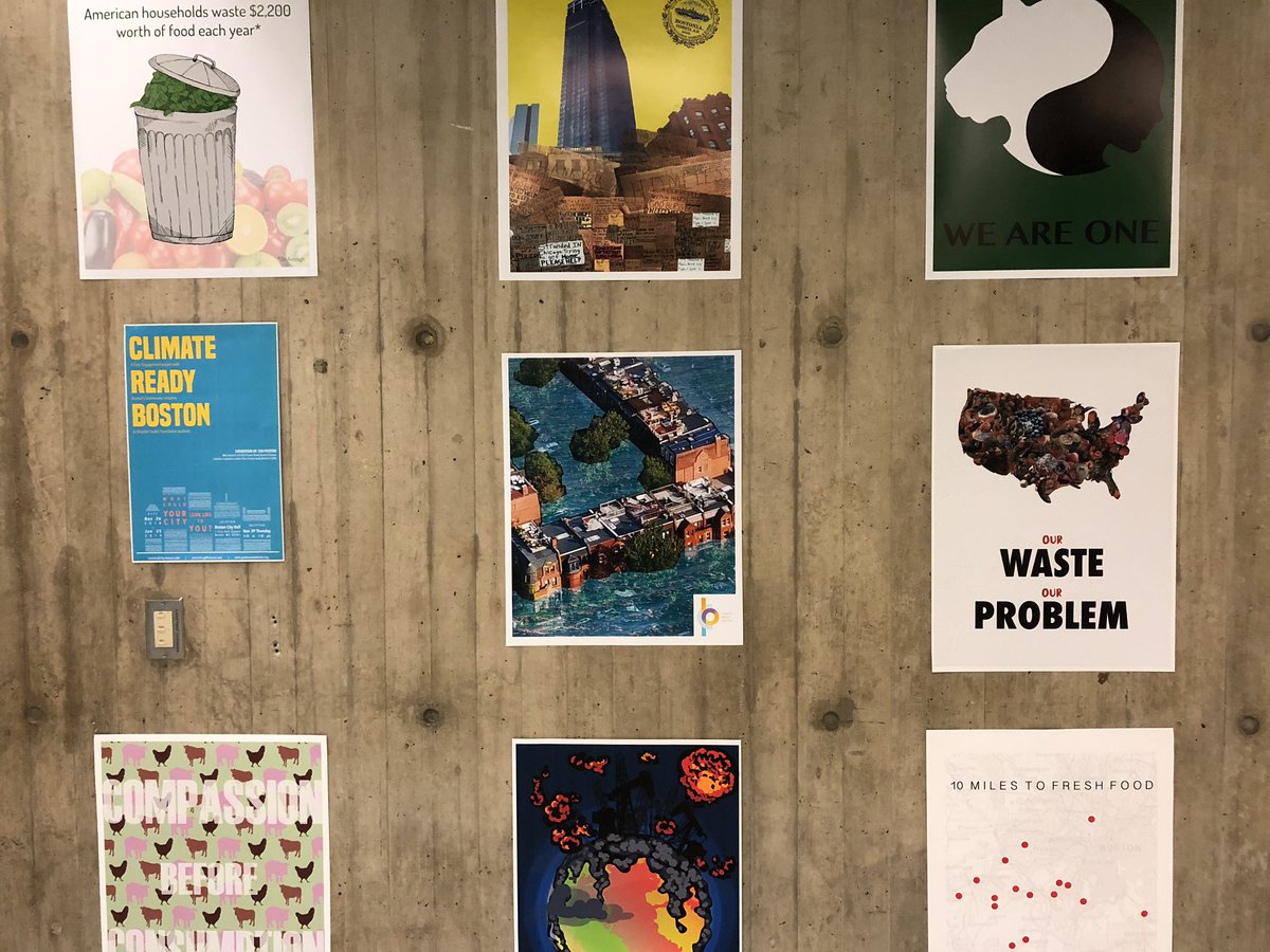 SEBVONS's tweet photo. Totally here for this #ClimateChange awareness art installation by @GreenovateBos &amp; @MassArt students on the walls of @CityHallBoston! Such an urgent issue should always be at the forefront of our consciousness. https://t.co/gVvfk0IIUg