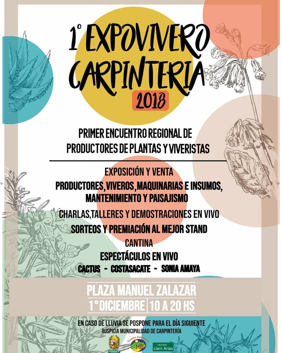 TurCarpinteria's tweet photo. Recordamos que este Sábado 01-12 se realizará #1ºEXPOVIVIEROCARPINTERÍA te invitamos a pasar un día repleto de; #naturaleza #artesanos #gastronomicos #música #alegría #plantas #talleres No faltes‼️ Informes e inscripción al: 1161275401 Ana / 1154141860 Germán/ 348 4373005 https://t.co/5vP3Gnc6u1