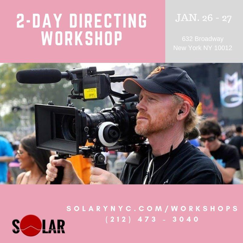 SolarWorkshops's tweet photo. Step into that director role!
2-Day Directing Workshop January 26-27
https://t.co/06w1zN3ZDr
Join us!
#filmmakingworkshop #filmmakingclass #filmschool #directing #directingworkshop #directingclass #lighting #lightingclass #camera #cinematography #cinematographyworkshop https://t.co/zA1dH11qra