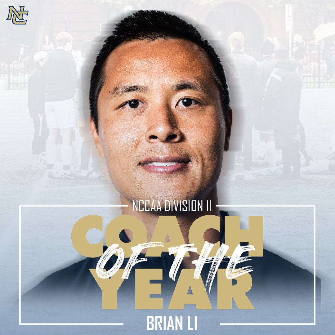 ncurams's tweet photo. ICYMI: #Congrats to our NCCAA Division II Soccer National Award Winners. First Year Head Coach, Brian Li, earned the National Coach of the Year and Senior goalkeeper, Gabe Hartwig, brought home National Player of the Year.

#theHERD🐏 https://t.co/AXCFMEBvqi