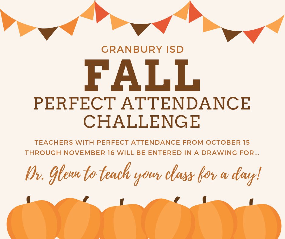 Dr. Jeremy Glenn (@drjeremyglenn) on Twitter photo Congratulations to Teri Call at Emma Roberson Elementary for winning the Fall Attendance Challenge! I'm looking forward to teaching your Pre-Kindergarten class on Monday. <a href="/granburyisd/">Granbury ISD</a> <a href="/emmaelem/">Emma Roberson Elementary School</a> #PirateNation Congratulations to Teri Call at Emma Roberson Elementary for winning the Fall Attendance Challenge! I'm looking forward to teaching your Pre-Kindergarten class on Monday. <a href="/granburyisd/">Granbury ISD</a> <a href="/emmaelem/">Emma Roberson Elementary School</a> #PirateNation