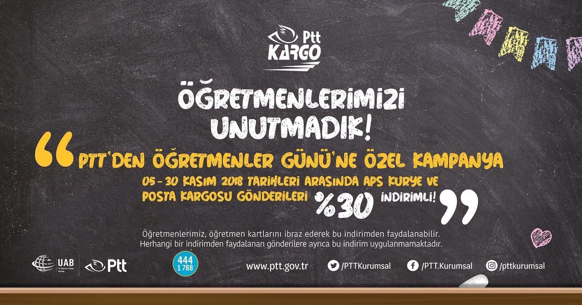 PTT Öğretmenlere çok güzel bir kampanya başlatmış, bu ayın sonunda bitecek, geç kalmadan faydalanın meslektaşlarım.. Teşekkürker <a href="/PTTkurumsal/">PTT AŞ</a>

#sonkararım
#3TemmuzOnurumuzdur