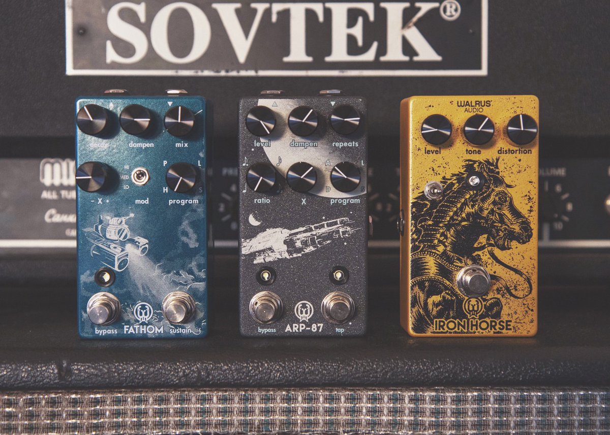 WalrusAudio's tweet photo. Love this combo of a tele, #ironhorsedistortion, #arp87delay &amp; #fathomreverb for huge sustained notes. Throw that modulation toggle on high for extra weirdness and movement. 🎛 #trythesesettings and let us know what you think! https://t.co/INwPUAkV3P