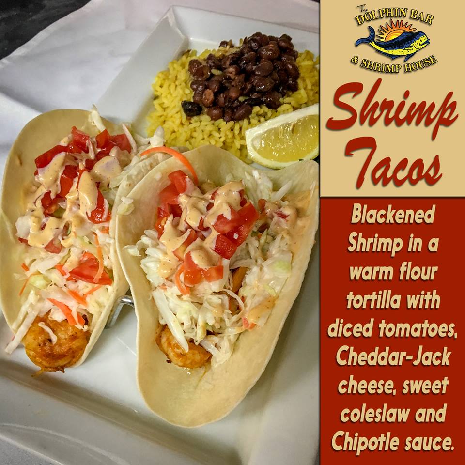 TheDolphin_Bar's tweet photo. You thinking what I'm thinking? ...That's right, Shrimp Tacos! #DolphinBar #ShrimpTacos #Foodie #JensenBeach #LunchTime #Hungry https://t.co/IuYRwziaRT
