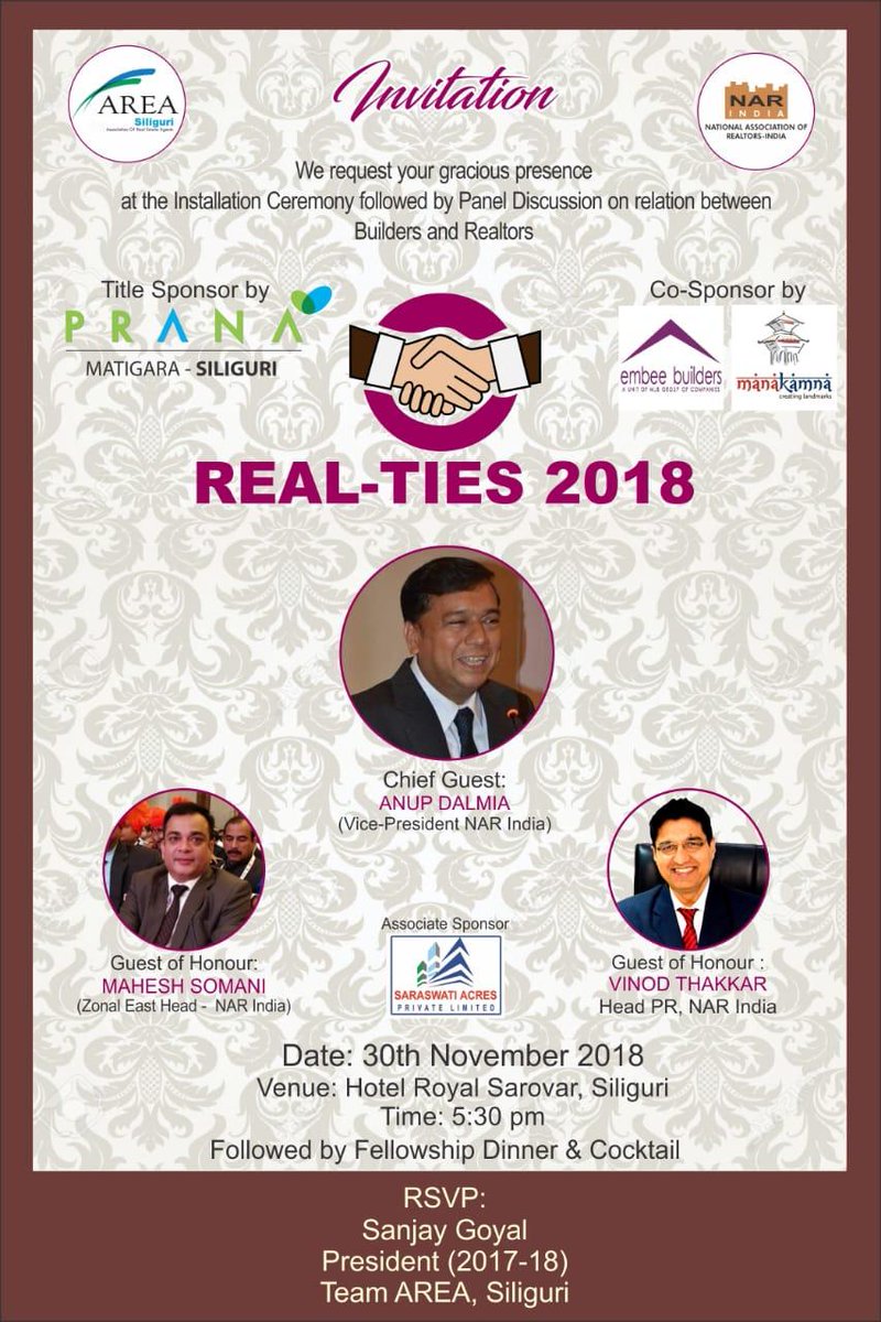 Veba_in's tweet photo. NAR INDIA EAST ZONE REAL-TIES 2018 at SILIGURI https://t.co/cZlyx4iEJA