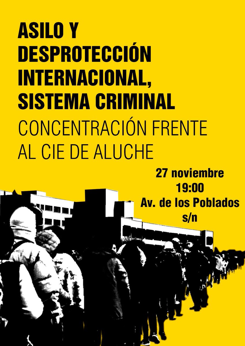 manuelmadrid_'s tweet photo. La Plataforma #AyudaVenezuela se adhiere a la manifestación a favor del trato digno y humano a los inmigrantes en #España convocada por diversas asociaciones. Asiste mañana #27Nov a las 19.00 #DESproteccionInternacional #Aluche #SOSInmigrantes #Asilo @SOSRacismo #Madrid https://t.co/8boCTmGAme