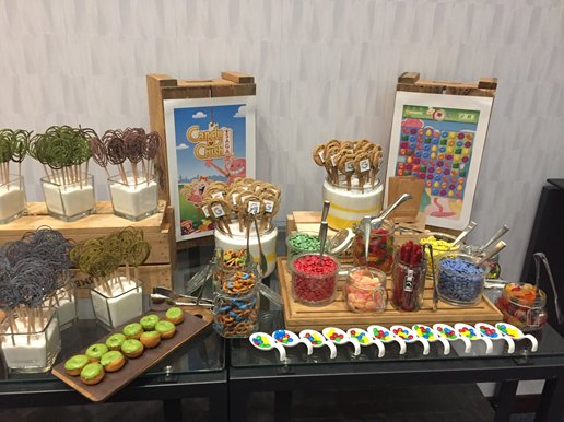A favorite of ours is a meeting breakout candy station.