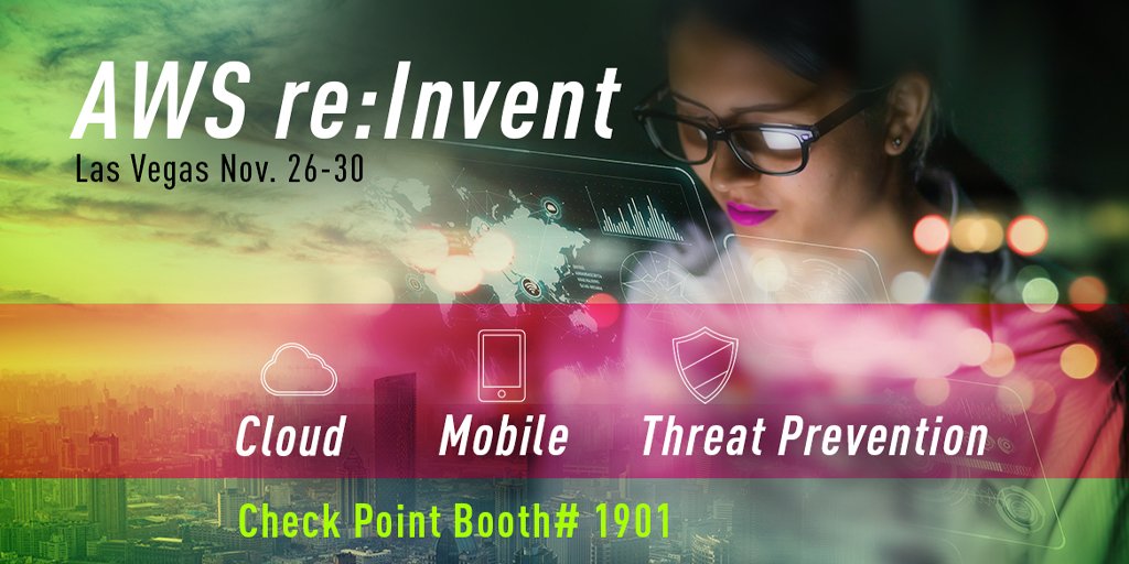 Check Point Software (@checkpointsw) on Twitter photo Check Point showcases dynamic, agile #cloudsecurity and compliance strategies with CloudGuard <a href="/Dome9/">CloudGuard Dome9</a>, CloudGuard #IaaS and more at <a href="/AWSreInvent/">AWS re:Invent</a>. See you in booths 1901 & 2605. bit.ly/2BxnWVm #reInvent #DevSecOps Check Point showcases dynamic, agile #cloudsecurity and compliance strategies with CloudGuard <a href="/Dome9/">CloudGuard Dome9</a>, CloudGuard #IaaS and more at <a href="/AWSreInvent/">AWS re:Invent</a>. See you in booths 1901 & 2605. bit.ly/2BxnWVm #reInvent #DevSecOps