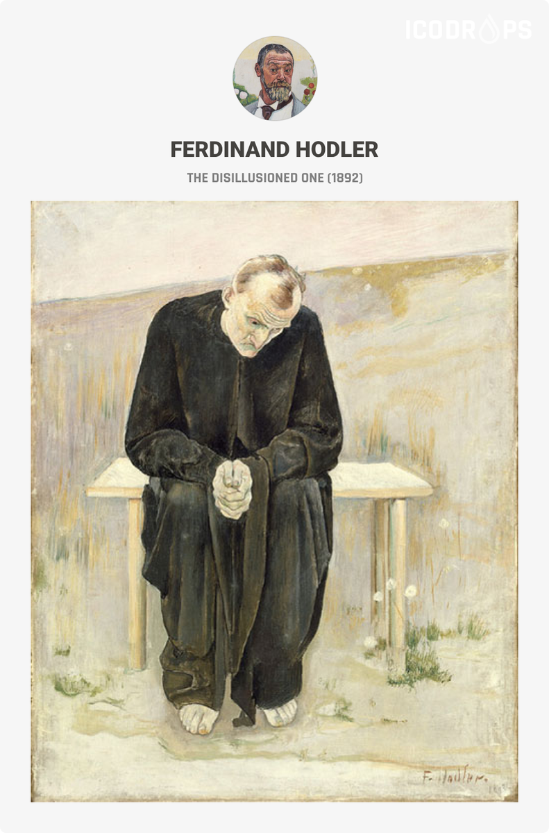 ICODrops's tweet photo. The Disillusioned One (1892), a painting by Swiss artist Ferdinand Hodler, suddenly acquired additional meaning in 2018, thanks to the artist’s last name. https://t.co/3eA029dqgf